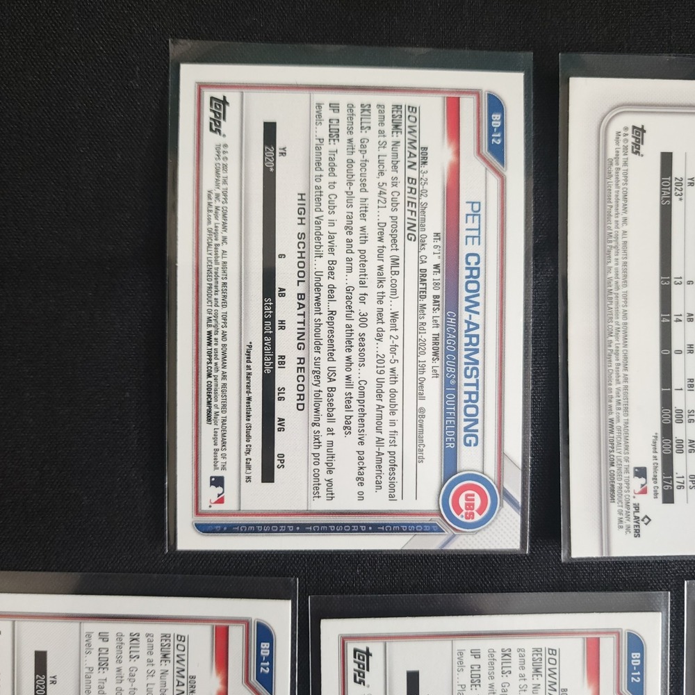 Pete Crow-Armstrong Bowman Rookie RC Cards 2021, 2024 - Picture 8 of 13